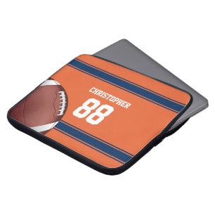 Oranje en blauwe strepes Jersey Football Laptop Sleeve