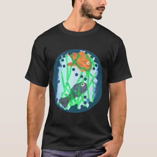 Oranje En Blauwe Vis T-shirt (Voorkant)