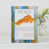 Oranje en blauwe Waterverf Kaart (Staand voorkant)