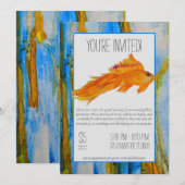 Oranje en blauwe Waterverf Kaart (Voorkant / Achterkant)