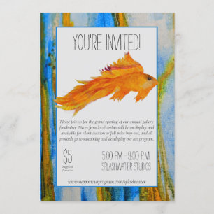 Oranje en blauwe Waterverf Kaart