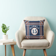 Oranje en Blauwe Worp Kussen