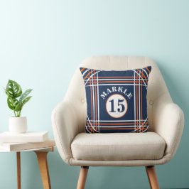 Oranje en Blauwe Worp Kussen
