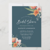 Oranje en Blauwgroen blauw Vrijgezellenfeest van d Kaart (Voorkant)