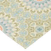 Oranje en Blauwgroen Mandala Patroon met gouden ac Tafelkleed (Gekanteld)