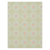 Oranje en Blauwgroen Mandala Patroon met gouden ac Tafelkleed (Voorkant)
