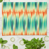 Oranje en Blauwgroen mozaïekpatroon Theedoek (Gevouwen)