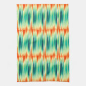 Oranje en Blauwgroen mozaïekpatroon Theedoek (Verticaal)