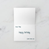 oranje en blauwgroen MTB fietser Verjaardag Kaart (Binnen)