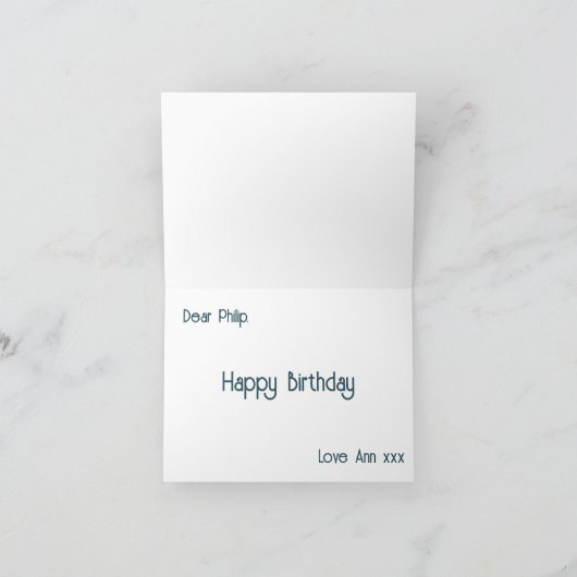 oranje en blauwgroen MTB fietser Verjaardag Kaart (Binnen)