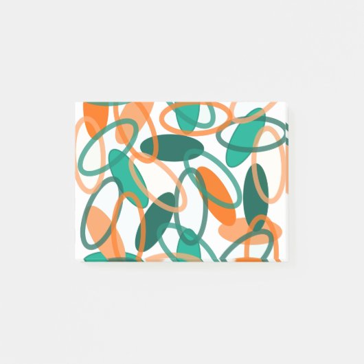 Oranje en Blauwgroen ovalen Post-it® Notes (Voorkant)