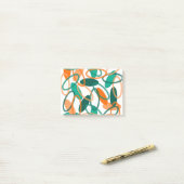 Oranje en Blauwgroen ovalen Post-it® Notes (Op bureau)