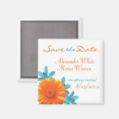 Oranje en Blauwgroen zomerventilator sparen de Mag Magneet (Voorkant / Achterkant)