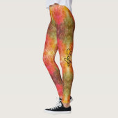 Oranje en Bos Groen personaliseer de Kwaliteit van Leggings (Links)