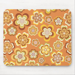 Oranje en bruin 70-inch bloempatroon muismat