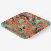 Oranje en bruin Abstract kunstdagboek Papieren Bordje (Gebogen)