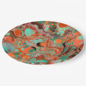 Oranje en bruin Abstract kunstfeest Papieren Bordje (Gekanteld)