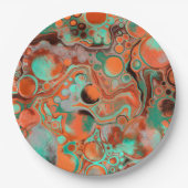 Oranje en bruin Abstract kunstfeest Papieren Bordje (Voorkant)