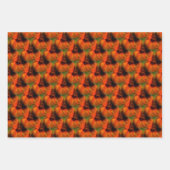 Oranje en bruin Abstract kunstpatroon Inpakpapier Vel (Voorkant 2)