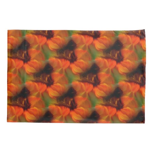 Oranje en bruin Abstract kunstpatroon Kussensloop (Achterkant)