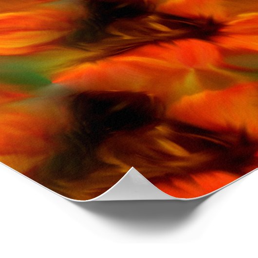 Oranje en bruin Abstract kunstpatroon Poster (Hoek)