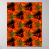Oranje en bruin Abstract kunstpatroon Poster (Voorkant)