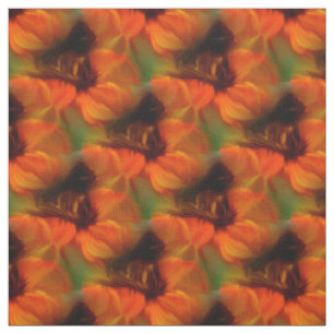 Oranje en bruin Abstract kunstpatroon Stof
