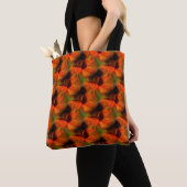 Oranje en bruin Abstract kunstpatroon Tote Bag (Dichtbij)
