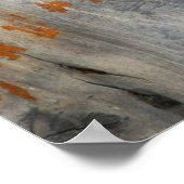 Oranje en bruin houten bord poster (Hoek)