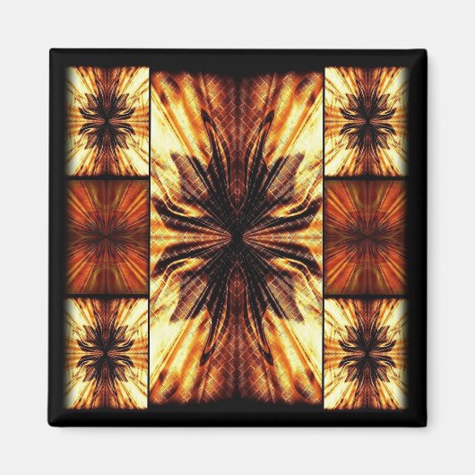 Oranje en bruin patroon magneet (Voorkant)