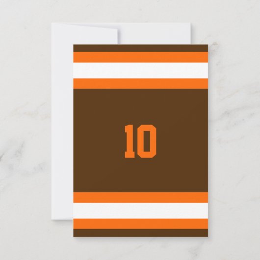 Oranje en bruin team - uitnodiging (Achterkant)
