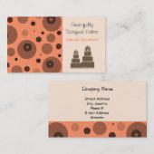 Oranje en bruine Abstracte designkoekjes Visitekaartje (Voorkant / Achterkant)