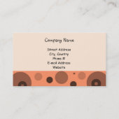 Oranje en bruine Abstracte designkoekjes Visitekaartje (Achterkant)