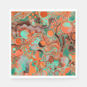 Oranje en bruine Abstracte kunst Servet