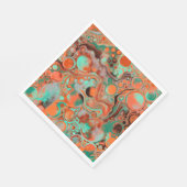 Oranje en bruine Abstracte kunst Servet (Hoek)