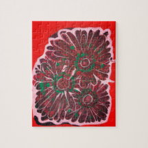 Oranje en bruine batikbloemen