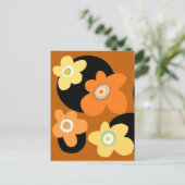 Oranje en bruine bloemen briefkaart (Staand voorkant)