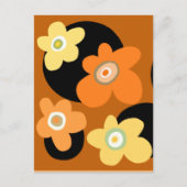 Oranje en bruine bloemen briefkaart (Voorkant)