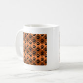 Oranje en bruine Chevron met een hond-paw-patroon Koffiemok (Voorkant links)