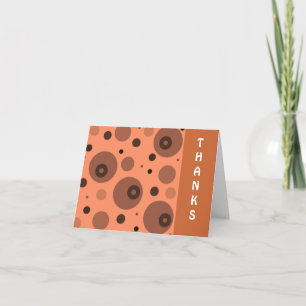 Oranje en bruine cirkels Dank u Bedankkaart