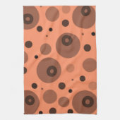 Oranje en bruine cirkels en Stippen Theedoek (Verticaal)