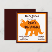 Oranje en bruine dinosaurusfeestdagen kaart (Voorkant / Achterkant)