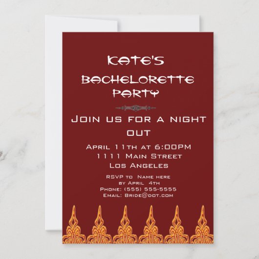 Oranje en bruine feestuitnodiging kaart (Voorkant)