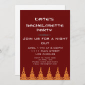 Oranje en bruine feestuitnodiging kaart (Voorkant / Achterkant)