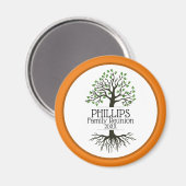 Oranje en bruine gezinshereniging Magnet (Voorkant / Achterkant)