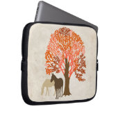 Oranje en bruine herfstpaarden laptop sleeve (Voorkant Rechts)