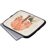Oranje en bruine herfstpaarden laptop sleeve (Voorkant onderkant)