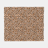 Oranje en bruine luipaardprint fleece deken (Voorkant (Horizontaal))