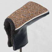 Oranje en bruine luipaardprint golfheadcover (3/4 voorkant)