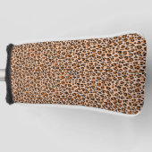 Oranje en bruine luipaardprint golfheadcover (Voorkant)